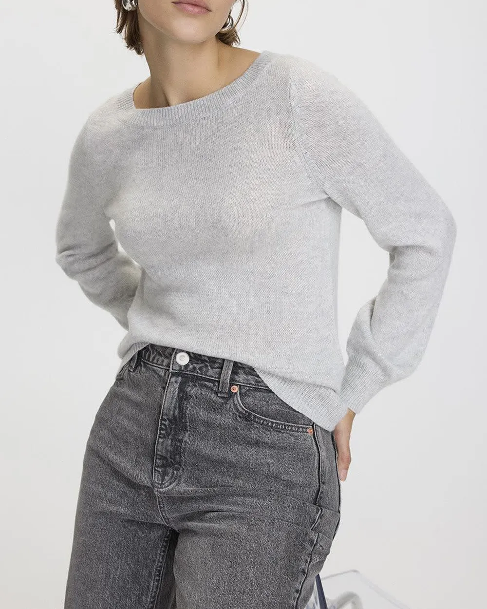 Cashmere-Blend Boat-Neck Sweater