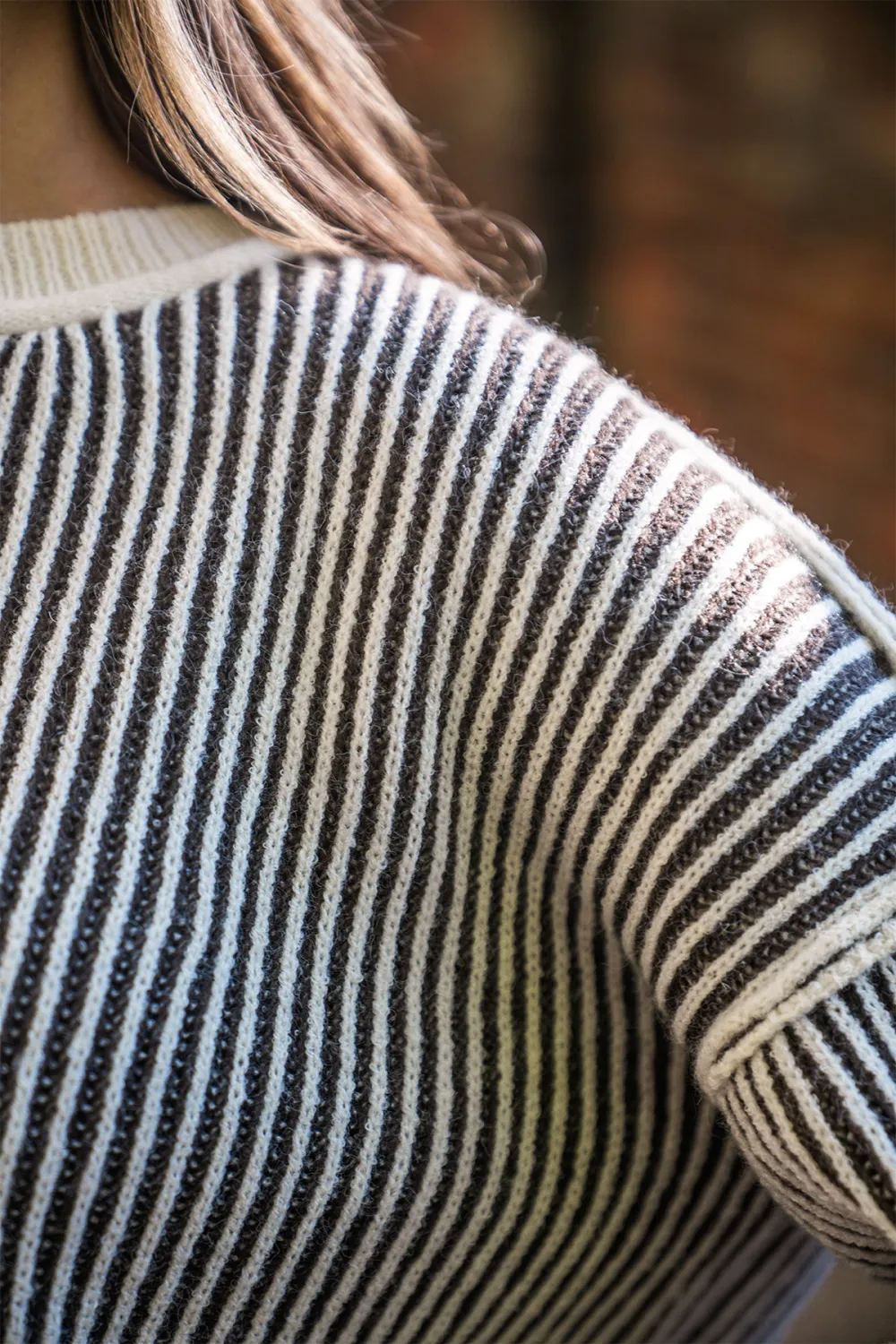 Black Striped Seam Detail Sweater