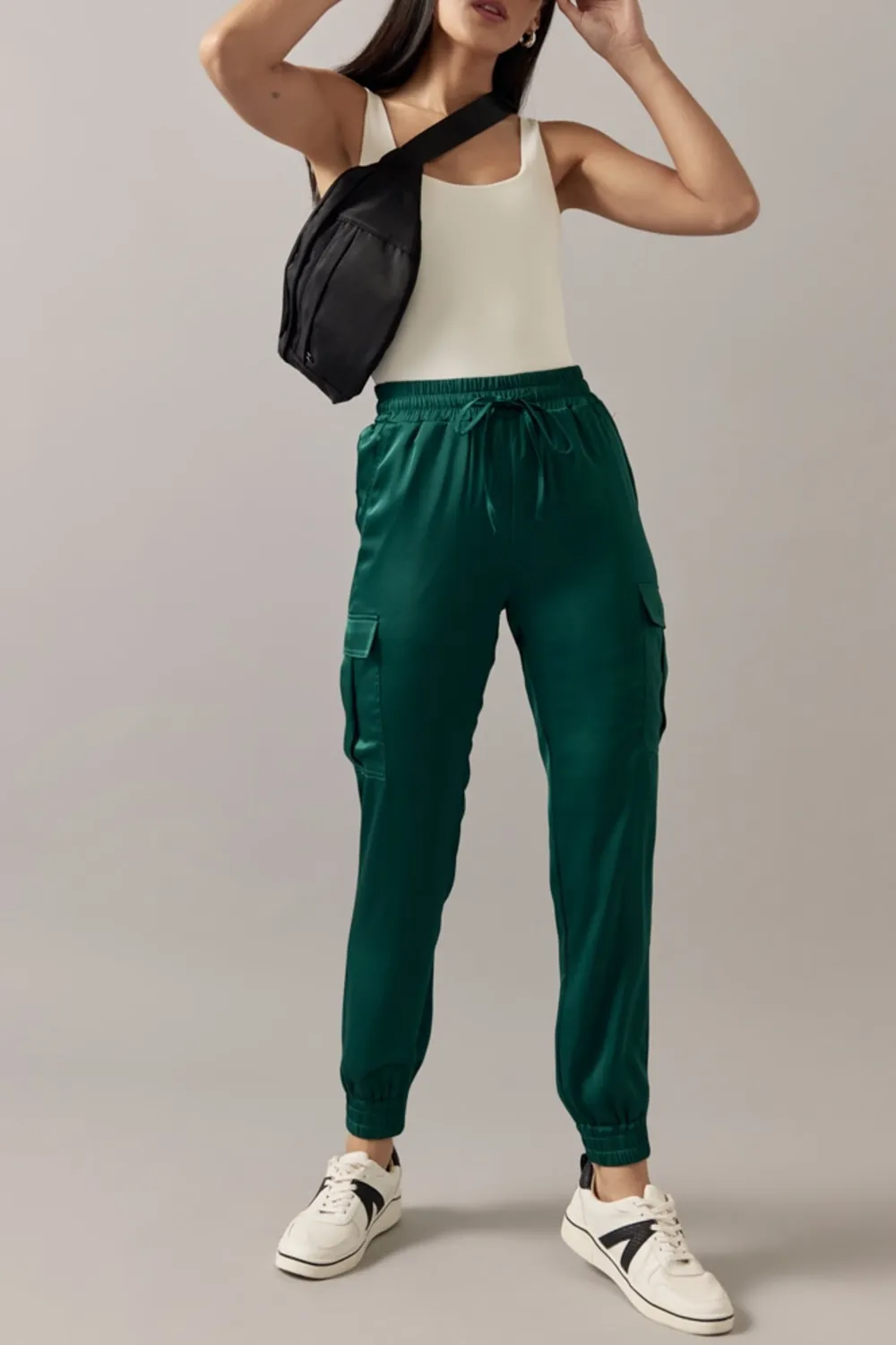 Thelma Satin Cargo Joggers