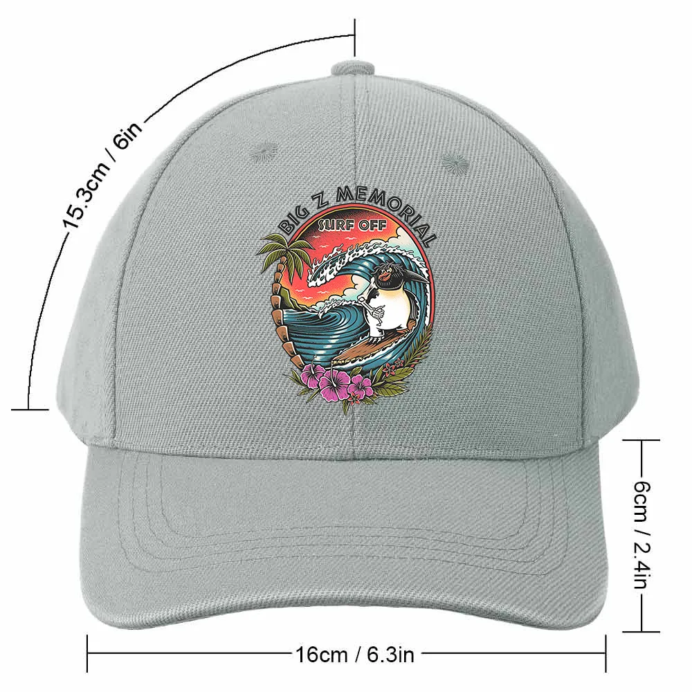 Big Z Memorial Surf Off Printed Children'S Bent Rubber Baseball Caps