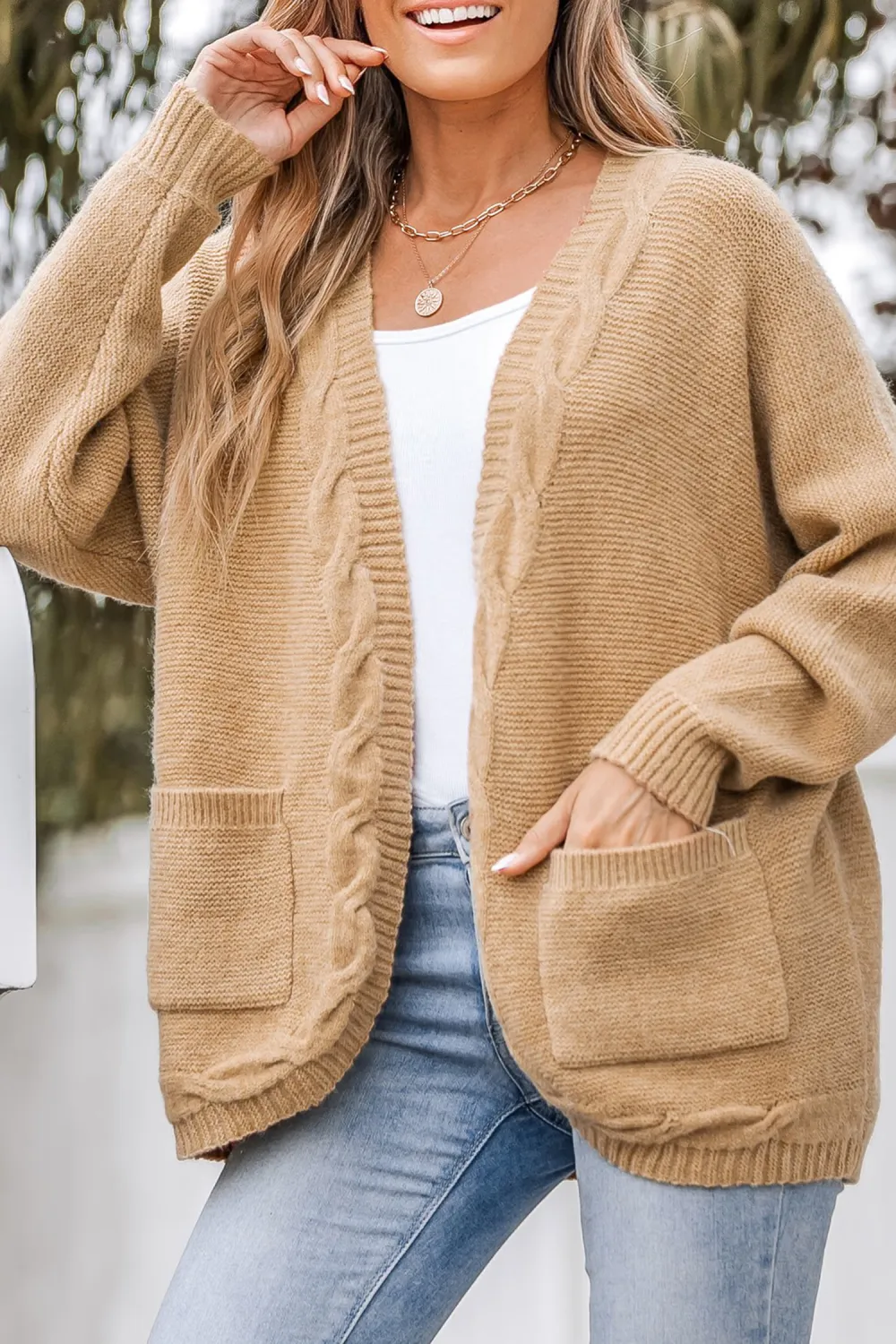 Warm Hugs Open-Front Chunky Knit Cardigan