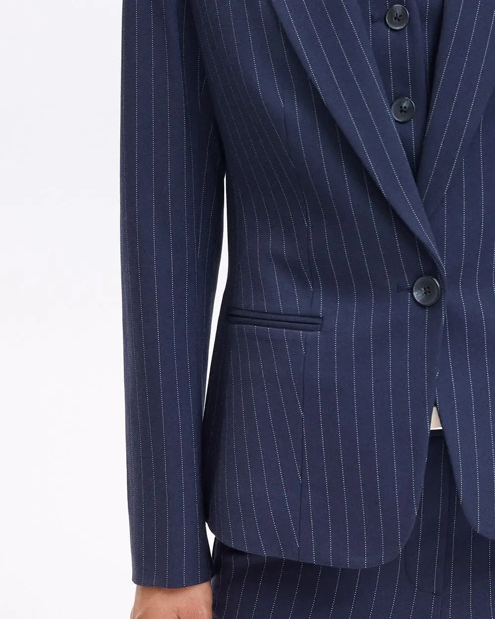 Fitted One-Button Blazer - The Modern Stretch