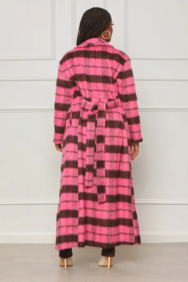 Fallin Into You Plaid Coat (Pink Multi)- FINAL SALE