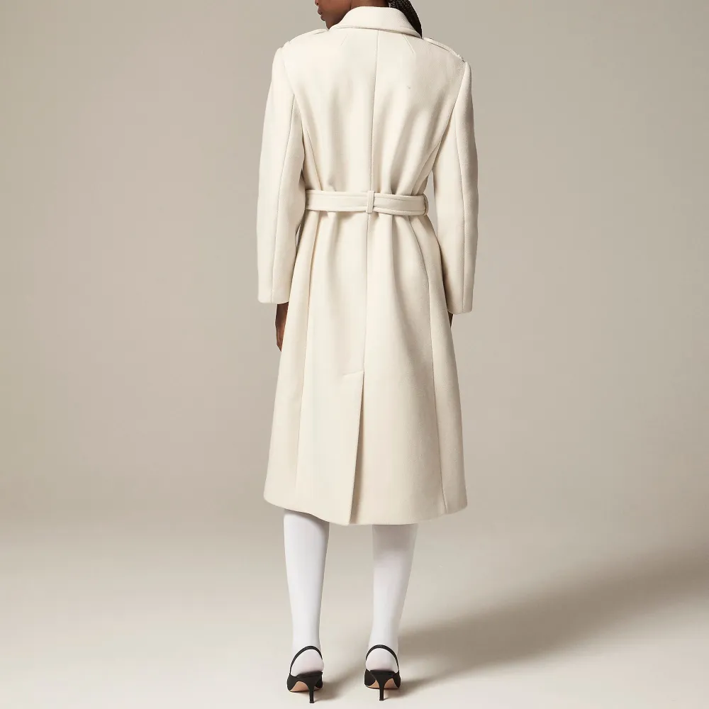 Wrap trench coat  double-faced wool blend