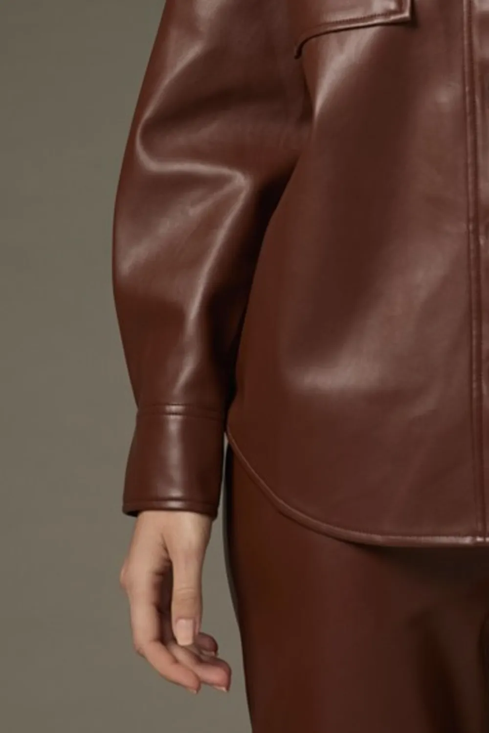 Karla Vegan Leather Shacket