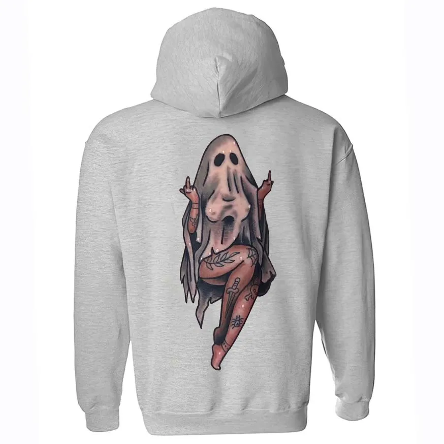 Female Ghost Temptation Printed Men's Loose Hoodie