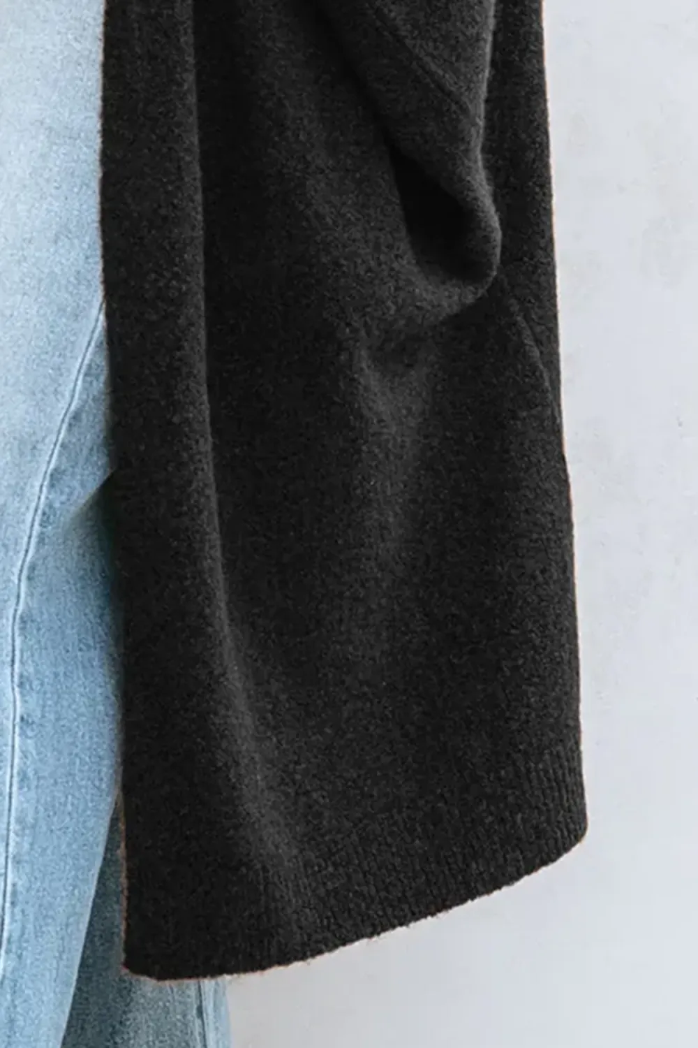 Black Open Front Dolman Sleeve Duster Cardigan