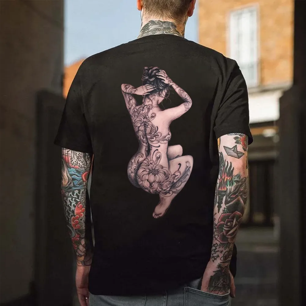 Sexy Tattooed Body Printed Men's T-shirt