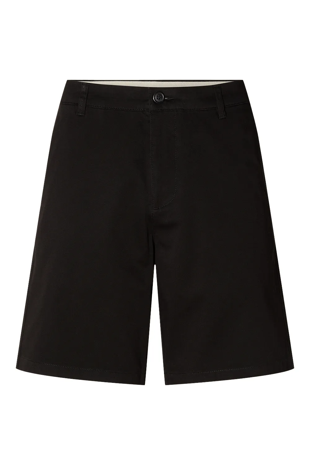 Black Mid Rise Cotton Chino Shorts