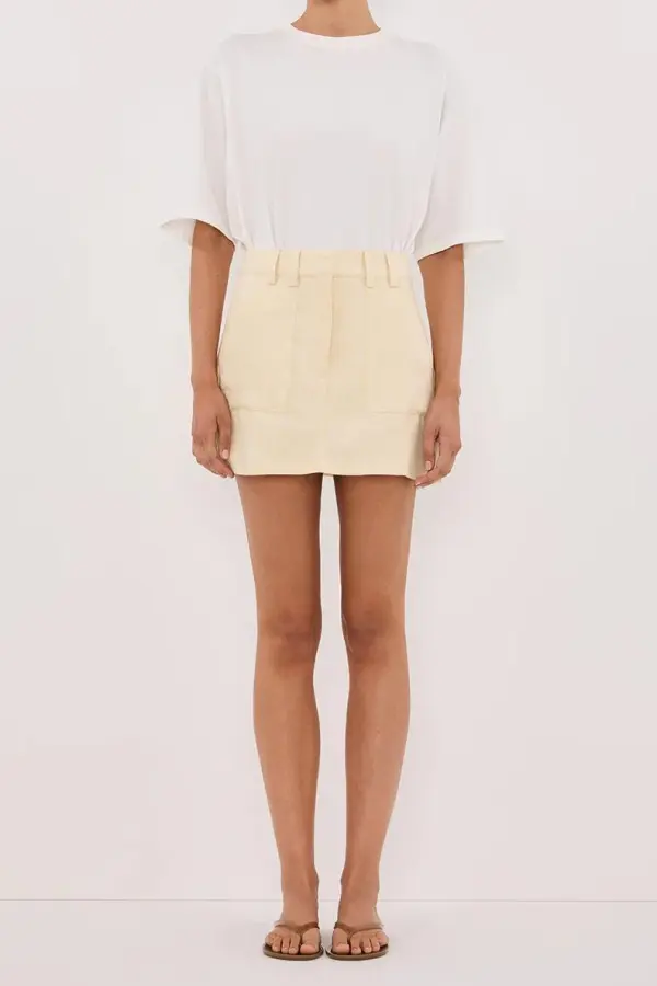 EVA LEMON LINEN SKORT