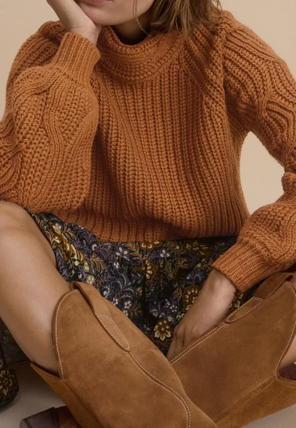 Cable-knit sweater
Merino wool