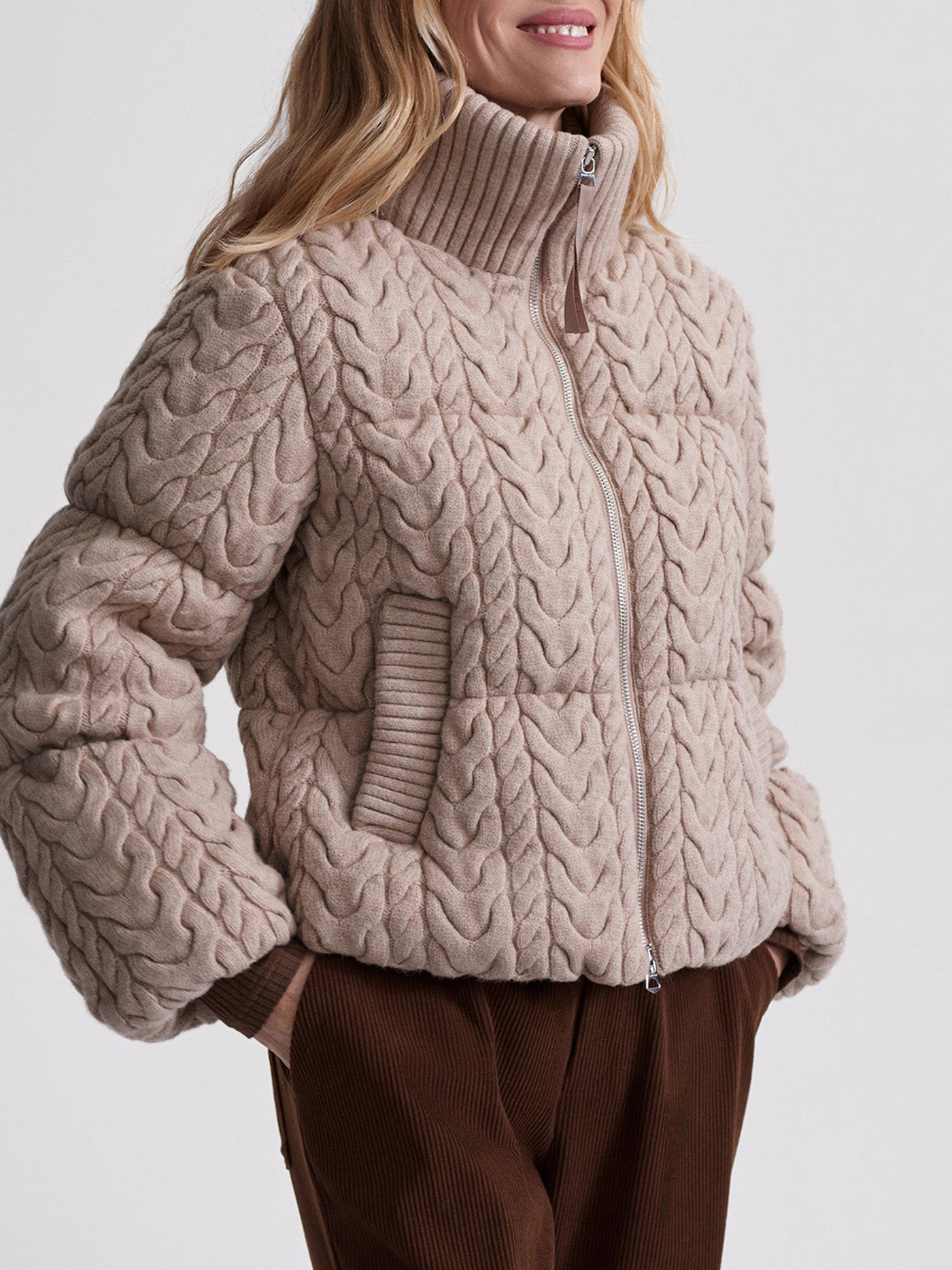 Reggie Cable Knit Puffe