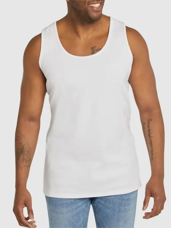 WHITE ESSENTIAL RIB TANK