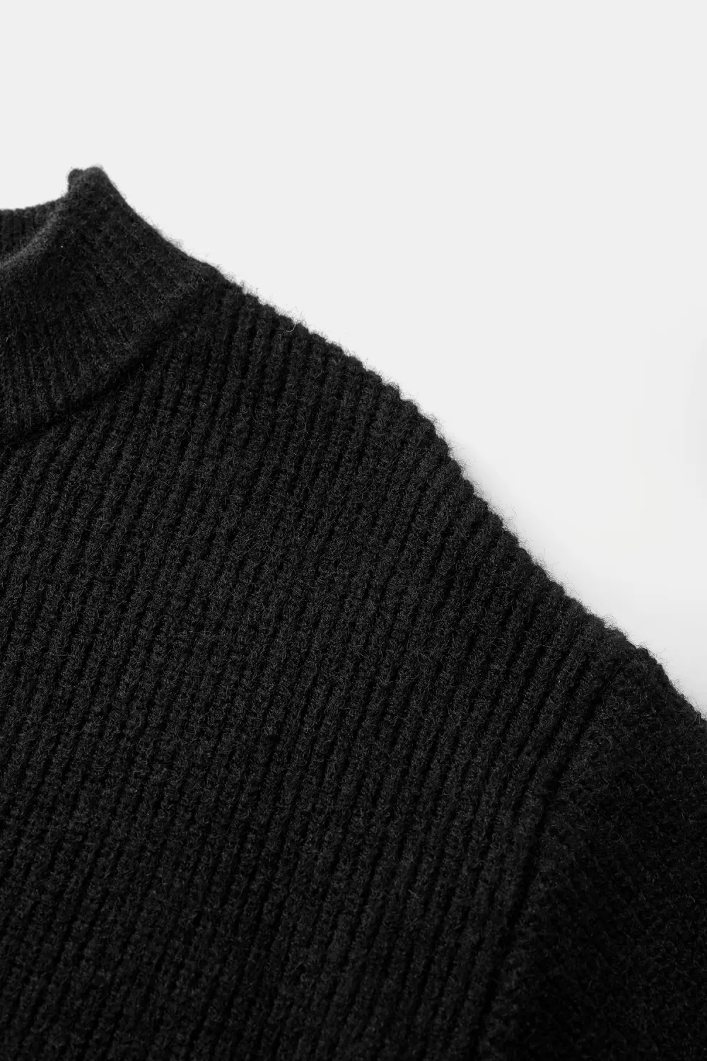 Dark Night High Neck Flared Sleeve Sweater