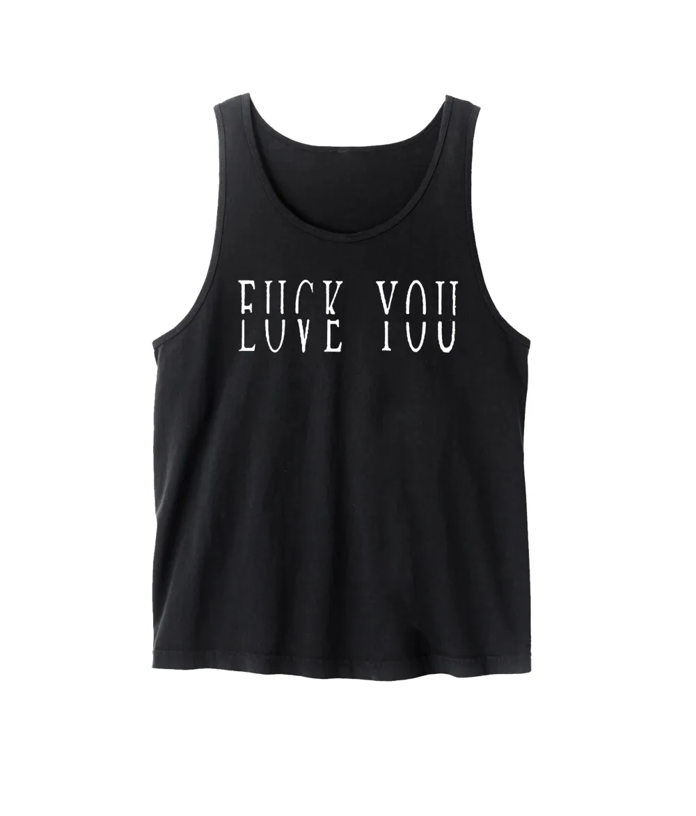 Love You Fk You Letter Print Casual Men'S Tank