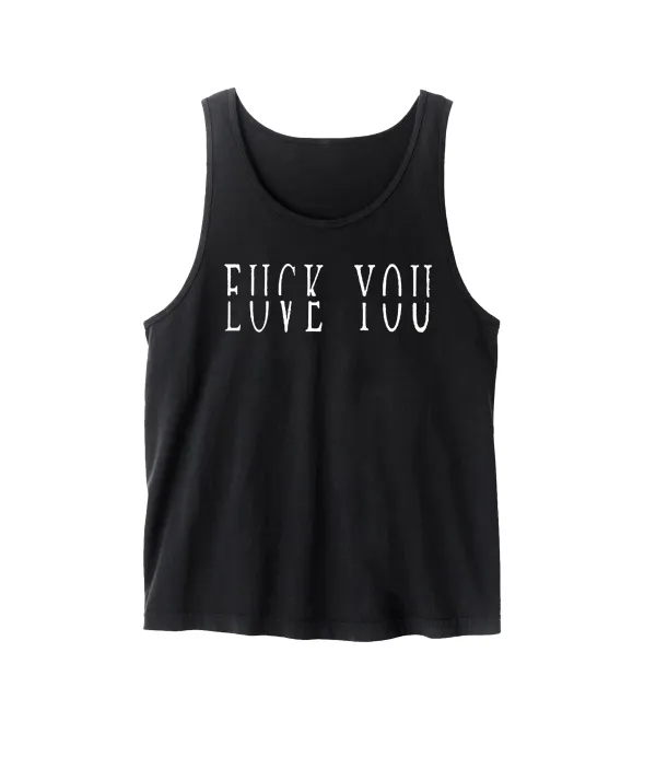 Love You Fk You Letter Print Casual Men'S Tank
