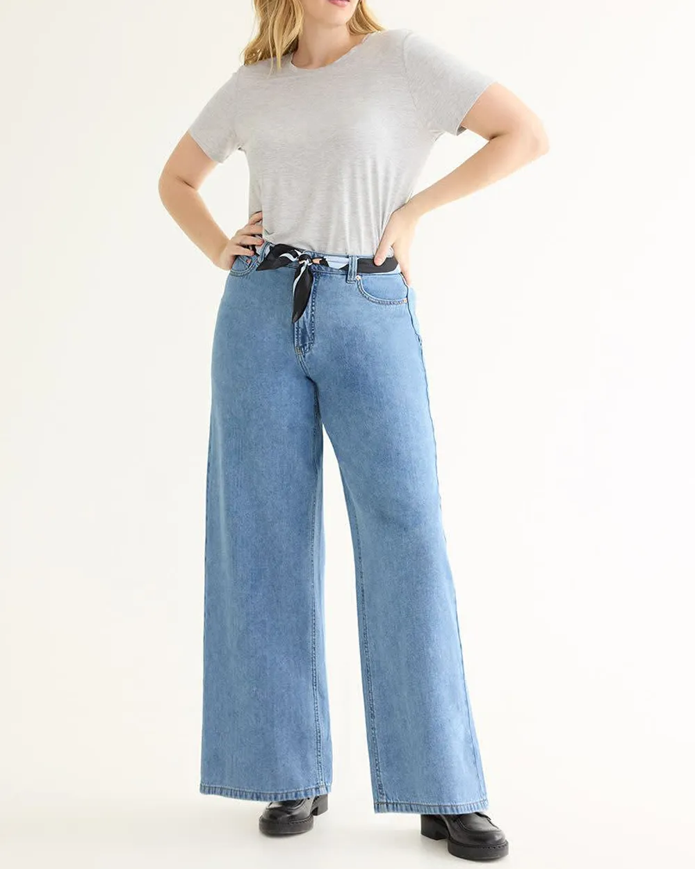 Wide-Leg High-Rise Jean