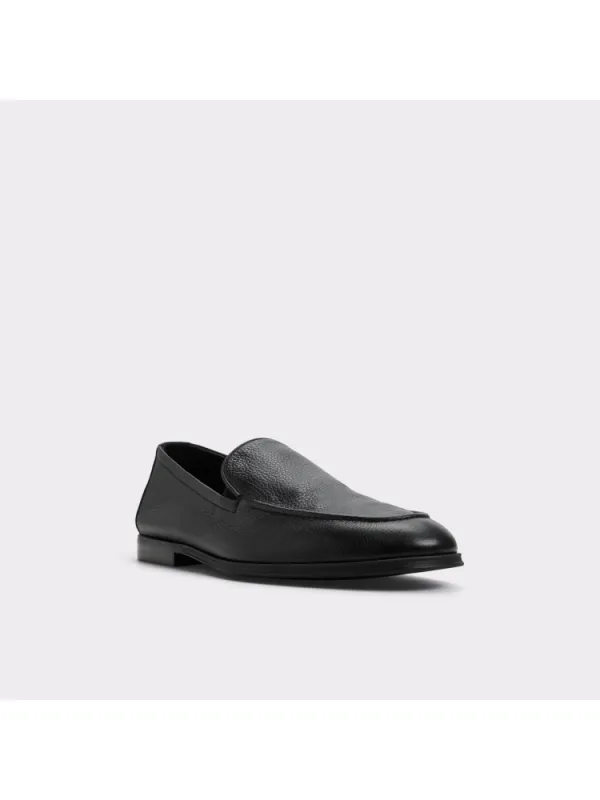 Black Soft Comfortable Pebble-Grain Leather Shoes