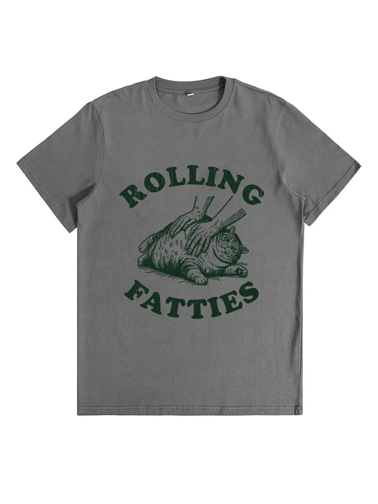 Rolling Fatties Cat Funny Cute Cat Lover Kitten Owner Kitty T-Shirt