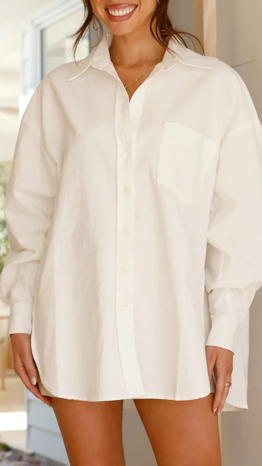 Casali Oversized Button Up Shirt - White