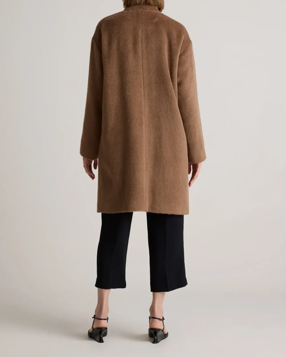 Alpaca-Wool Stand Collar Coat