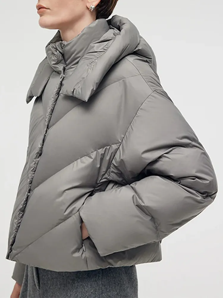 Hooded Short Goose Down Jacket