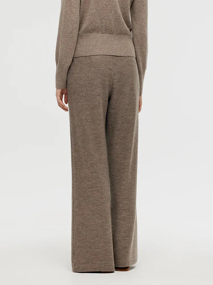 Wool High-Waisted Women Palazzo Pants