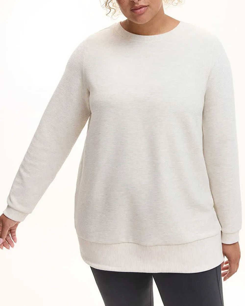 Long-Sleeve Crew-Neck Ottoman-Knit Tunic