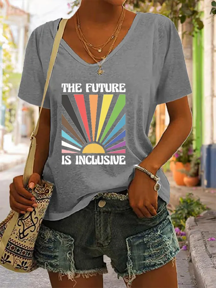 T-Shirt The Future Is Inclusive Shirt, Rainbow Pride Tee, Trans Rights Top