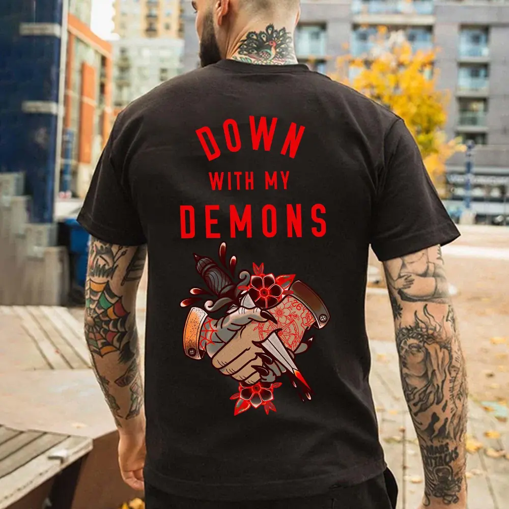 Down With My Demons Printed Men's T-shirt