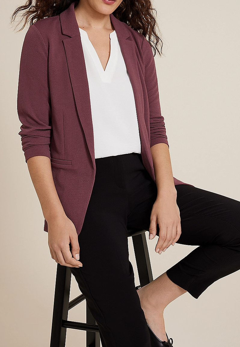 Versa Open Front Long Sleeve Blazer