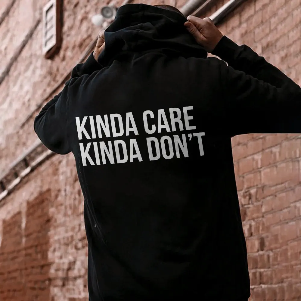 Kinda Care Kinda Don't Printed Men's Hoodie
