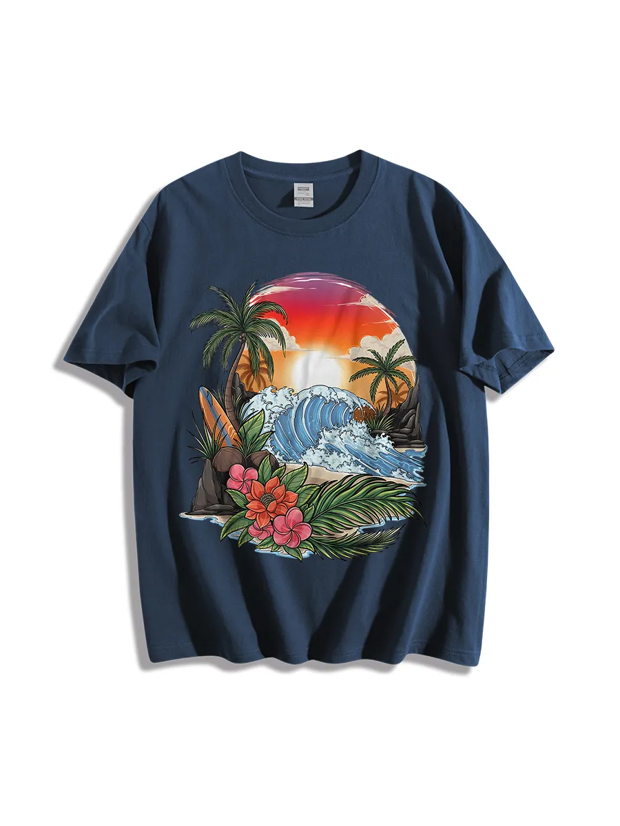 Hawaii Beach Pattern T-Shirt