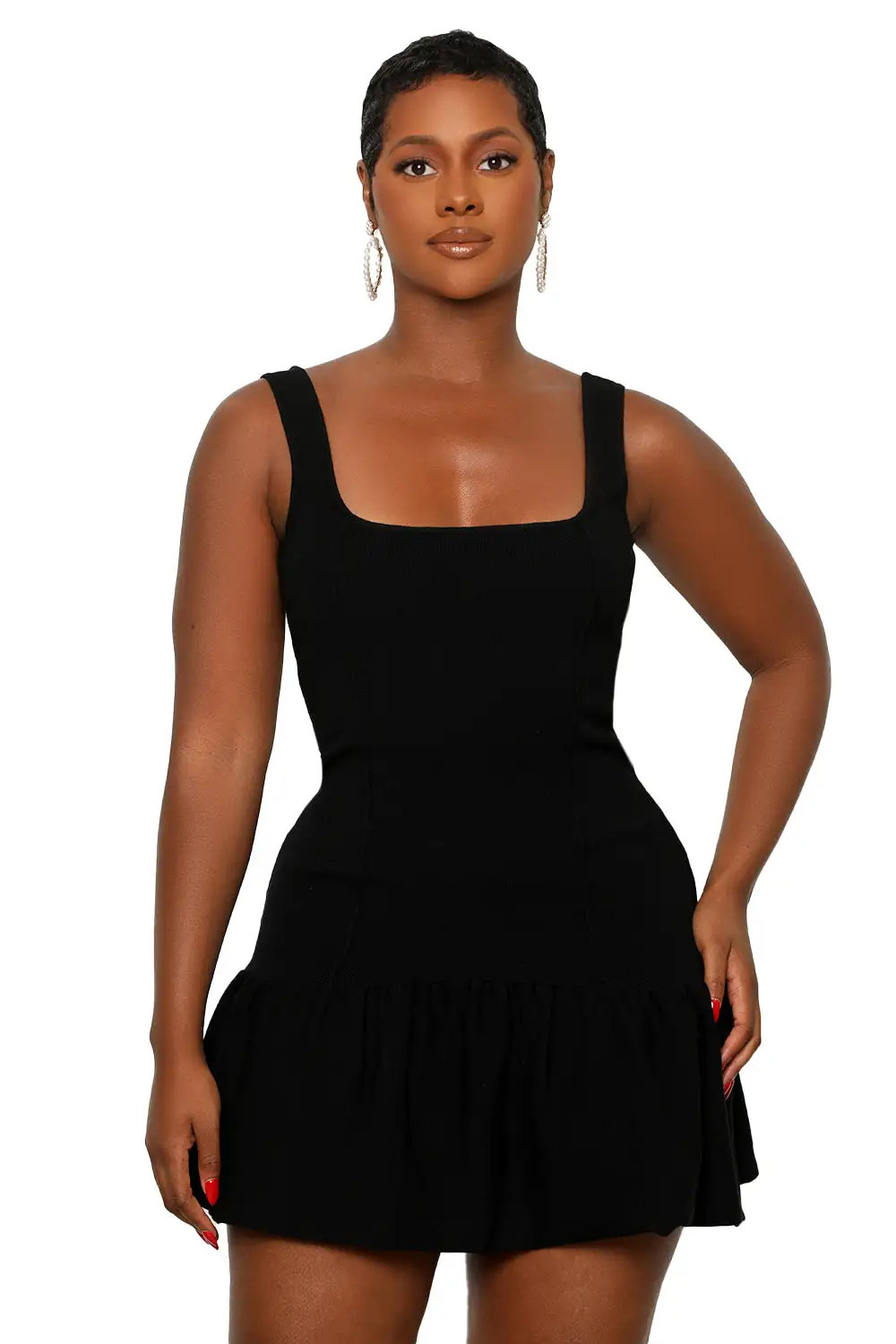 Like A Doll Knit Dress (Black)