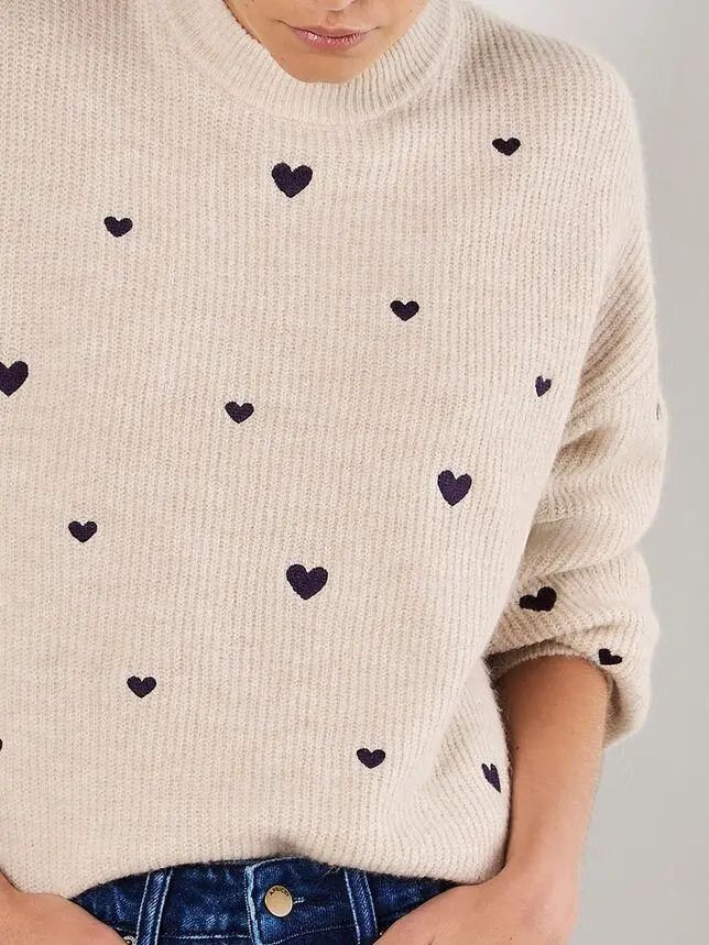 Embroidered Heart Jumper