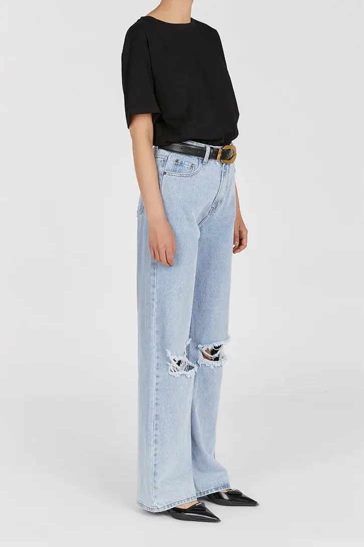 ARCHIE BLUE HIGH RISE RIPPED JEAN