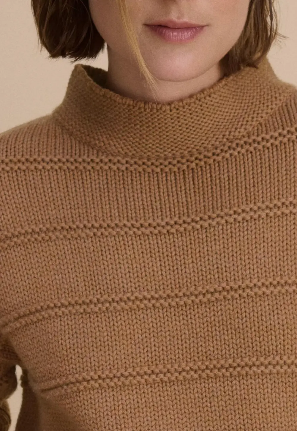 Stripe-stitch sweater
Wool & organic cotton