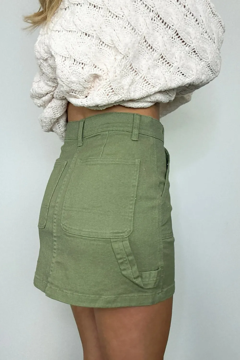 High Rise Cargo Skirt