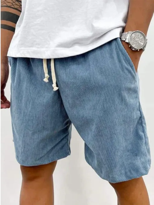Men's solid corduroy shorts