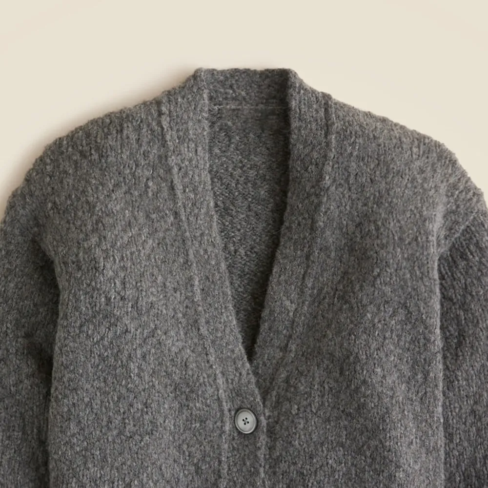 Relaxed cardigan sweater in textured yarn