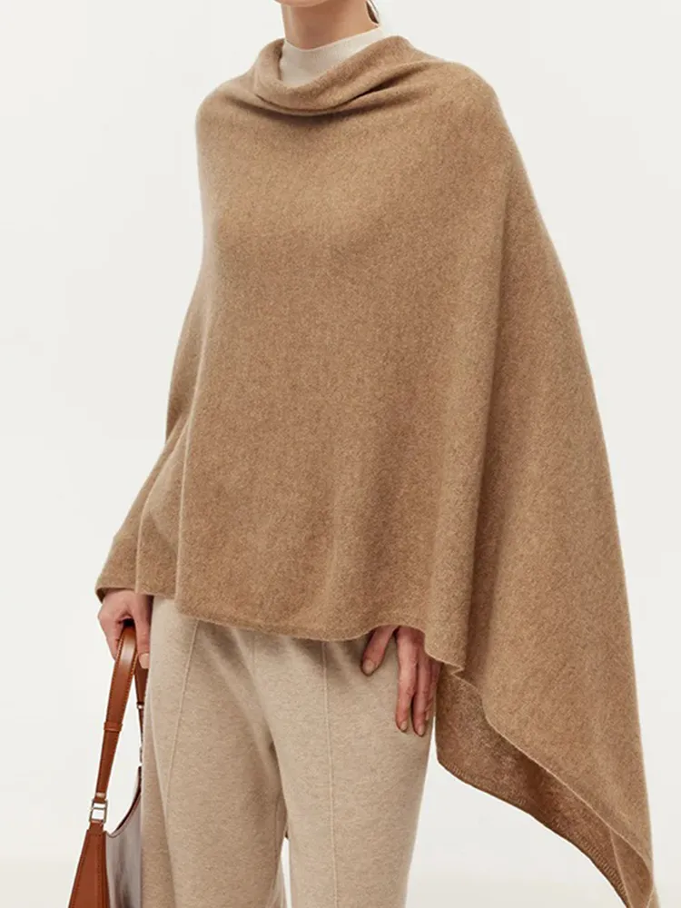 100% Cashmere Pullover Poncho Sweater