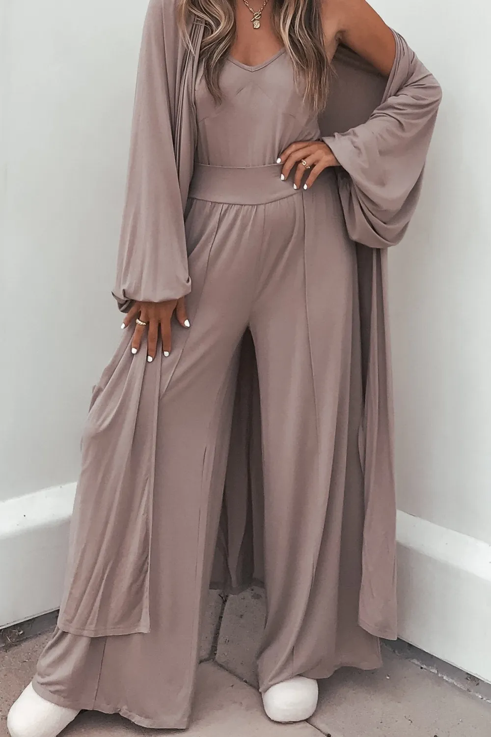 Buttery Soft Taupe Wide Leg Pants