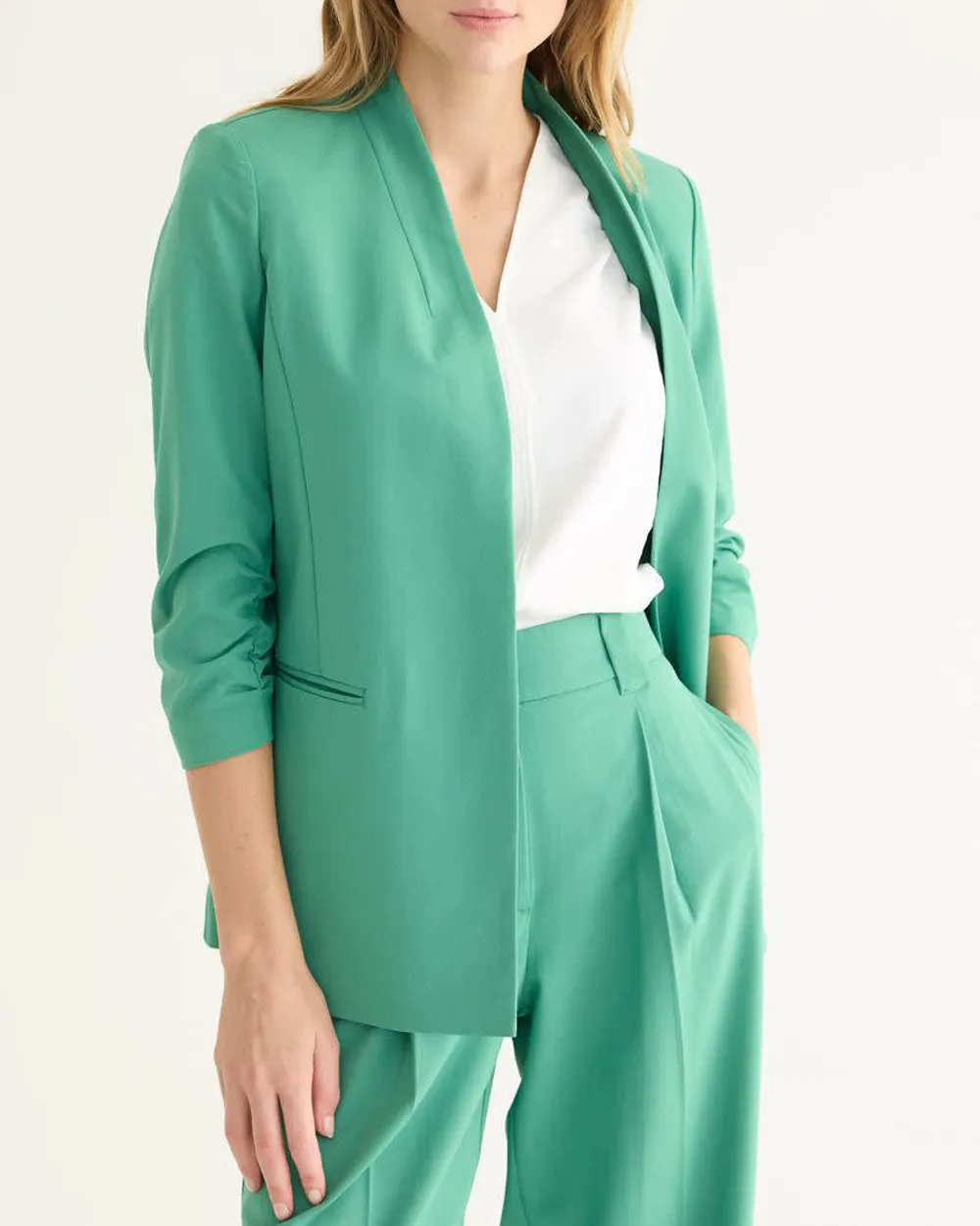 Collarless Open Blazer - The Timeless