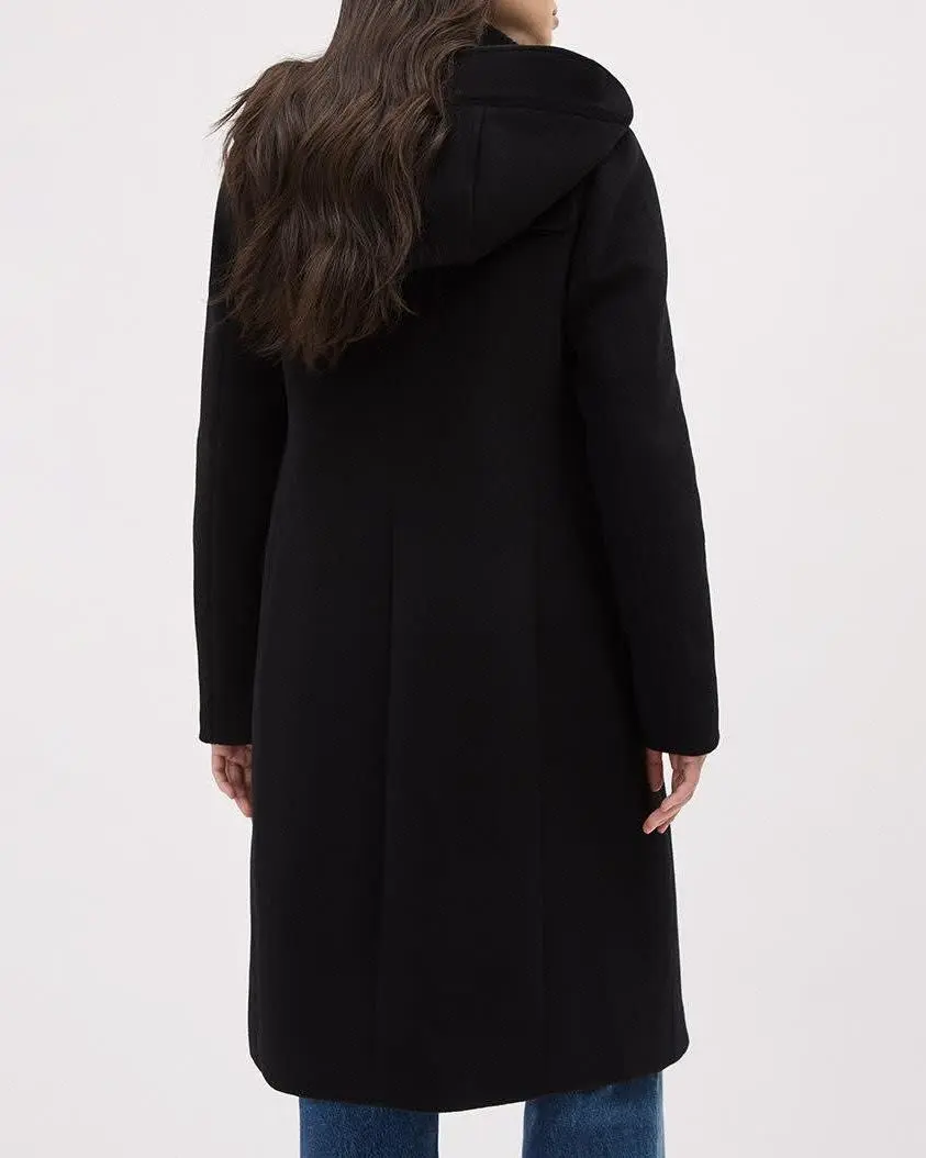 Hooded Wool Coat With Toggle Closure