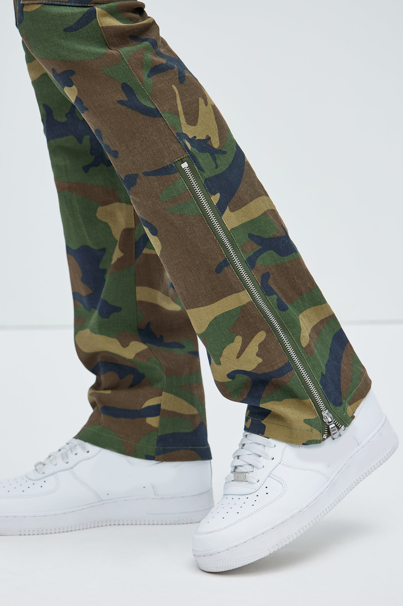 On The Verge Waxed Cargo Zipper Flare Pants