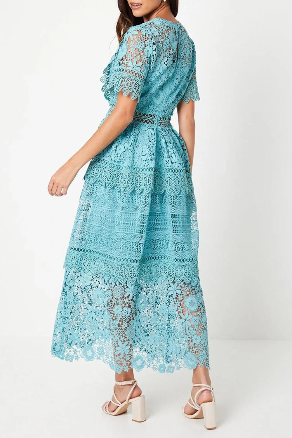 Lace Mix Midi Dress