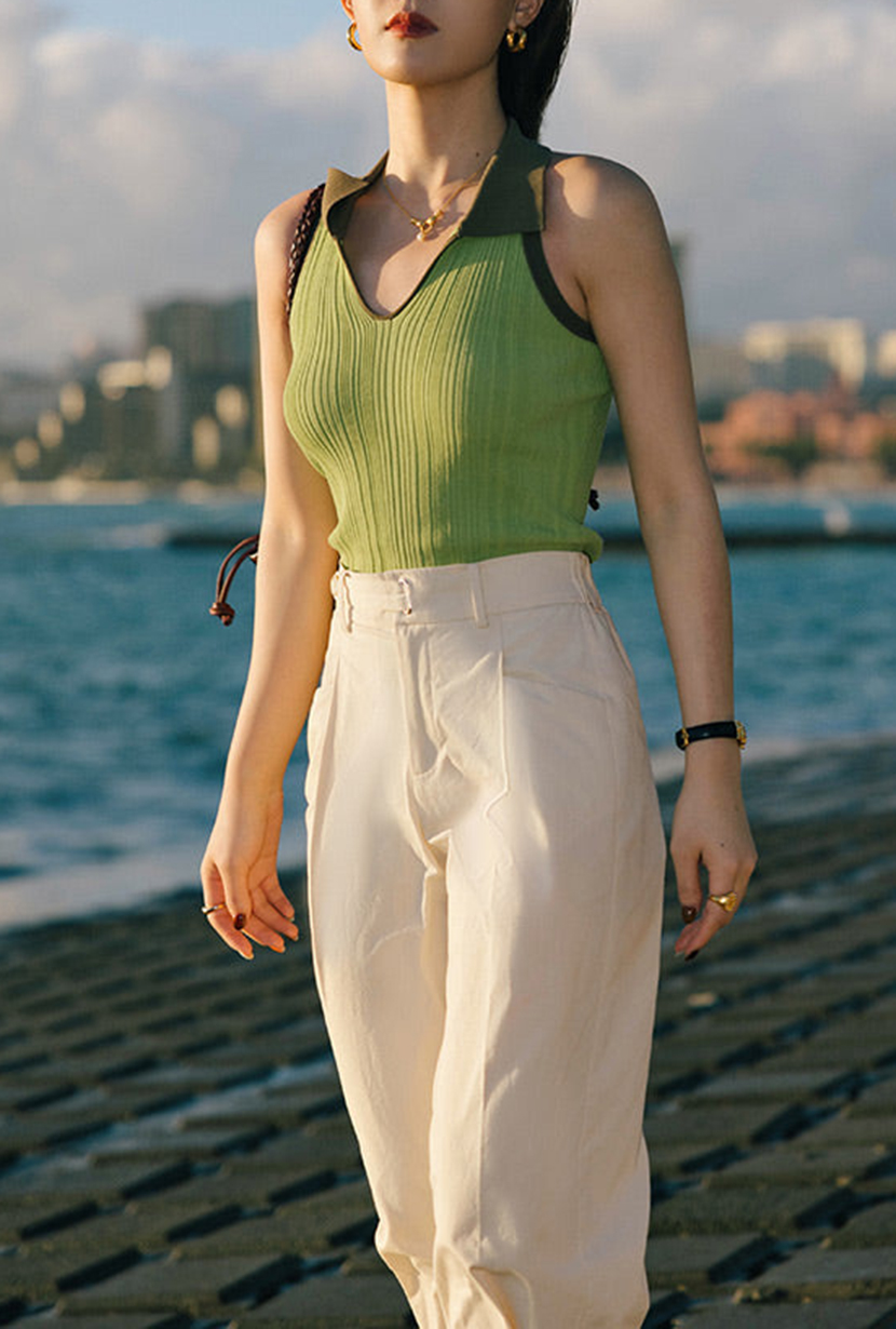 Jody Knit Top - Sage & Matcha