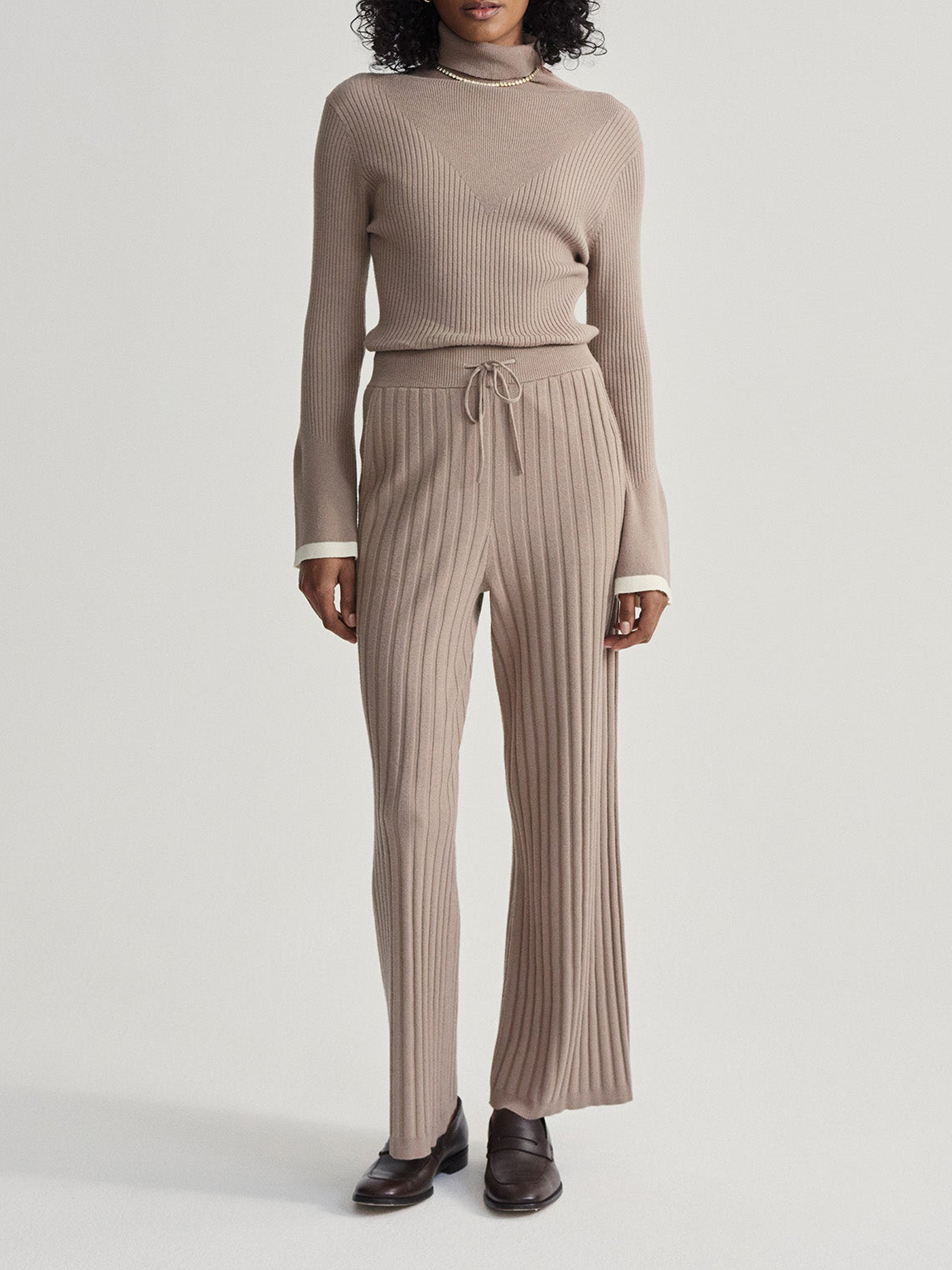 Simeon Wide Rib Knit Trouser