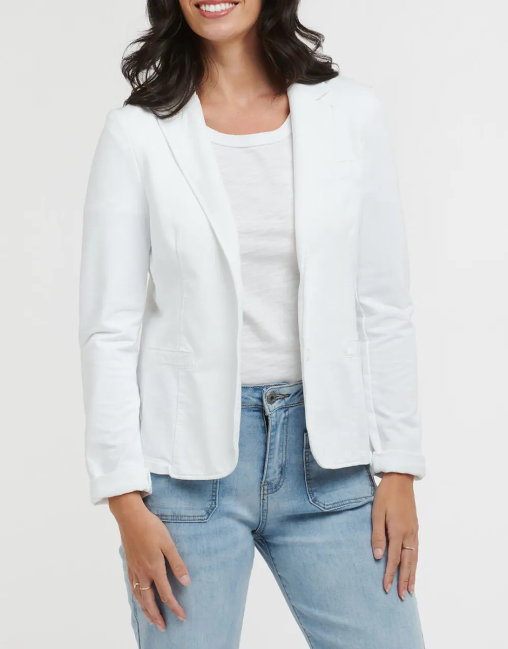 Maha Sequin Blazer - White