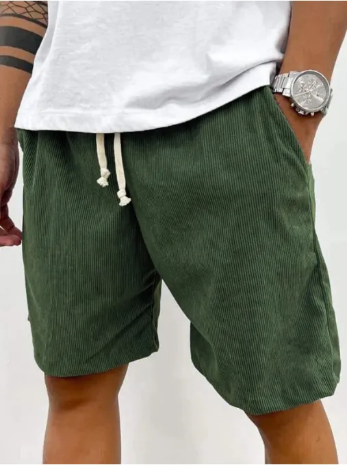 Men's solid corduroy shorts